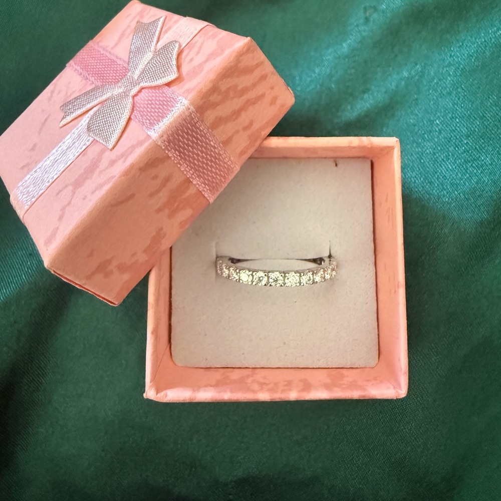 Brand New S925 Silver & Moissanite Eternity Band size 6